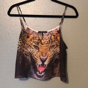 Nollie Cheetah Semi-Sheer Crop Top